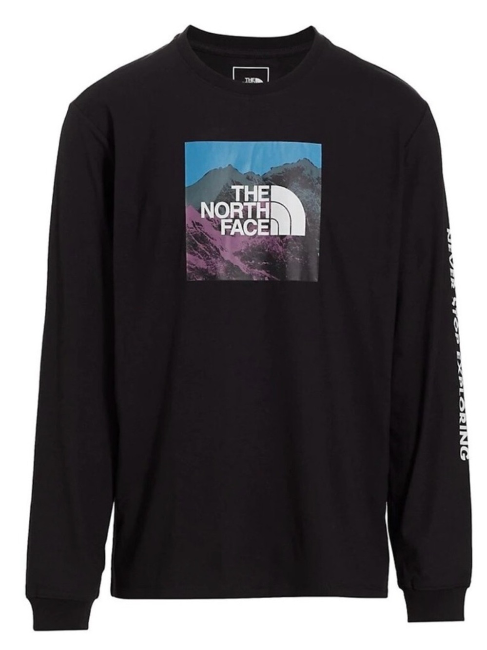THE NORTH FACE 3 BLEND Logo Play Sleeve Print T Shirt Small long sleeve